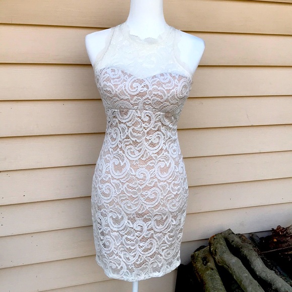 White lace formal cocktail dress size 5 - Picture 2 of 11